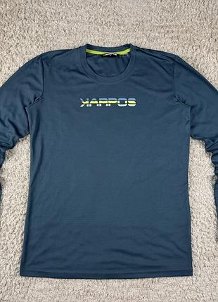 Чоловічий синій синтетичний  лонгслів karpos з логотипом тонка quickly dry