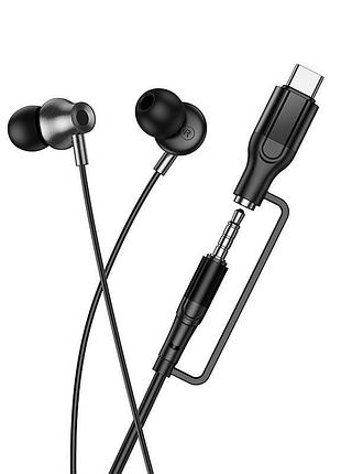 Наушники hoco mia 2-in-1 3.5/type-c universal digital earphones with microphone m119a