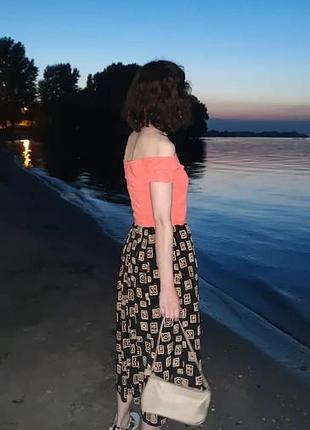 Коралловый топ с открытыми плечами off shoulder top🍑