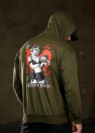 Мілітарі худі trenash queen of hearts олива вт4744