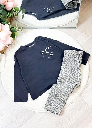 Костюм zara 2-3р,джинси мом в лео принт