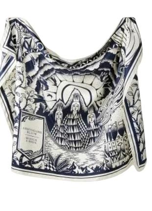 Стильний прямокутний шарф / хустка scotch & soda amsterdams blauw