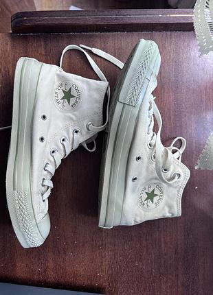 Кеди converse оливкового кольору