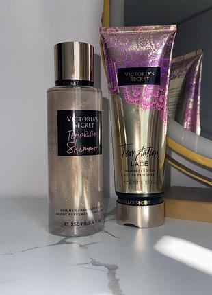 Victoria’s secret набір парфумований спрей міст для тіла з шимером+лосьон