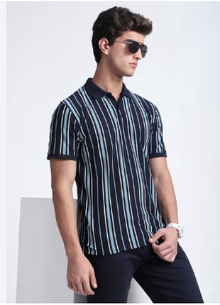 Качественная, трикотажная футболка поло blue harbour от marks & spencer. l