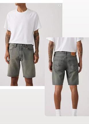 Чоловічі джинсові шорти денім сірі levis 501 original 9 mens shorts оригінал 36