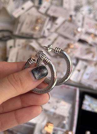 Масивні сережки кільця, сережки кільця текстурні медична сталь xuping
