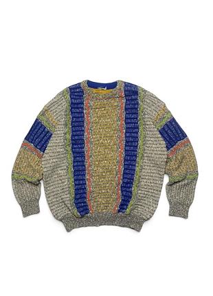 Чоловічий вінтажний светр coogi style 90s y2k мультиколор xl