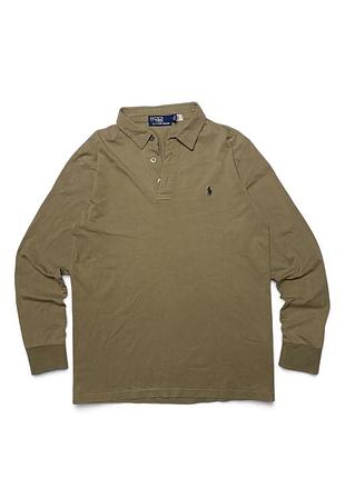 Чоловічий лонгслів поло polo ralph lauren хакі xl