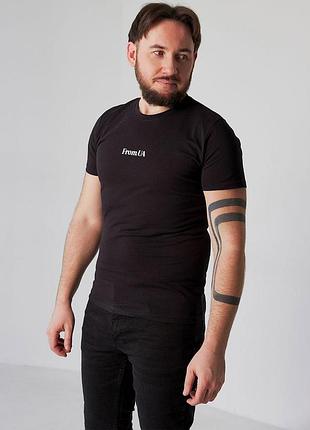 Чоловіча стильна футболка, 46р, l, чорна футболка