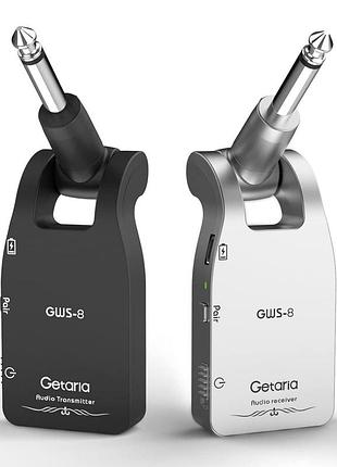 Беспроводная гитарная система getaria gws-8, 2,4 ггц, цифровой передатчик-приемник для электрогитары