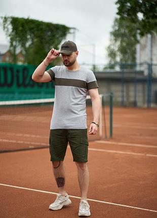 Футболка intruder 'color stripe'. футболка мужская серый/хаки