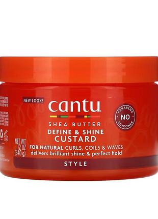 Крем для укладки і фіксації кучерявого волосся define & shine custard cantu