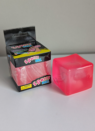 Сквиш ice cube кубик льда антистресс розовый 5 см