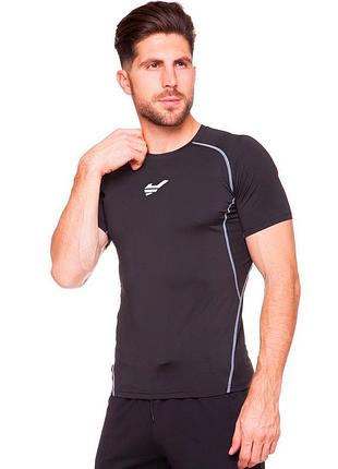 Футболка компрессионная с коротким рукавом мужская jason 704-j m-2xl черный