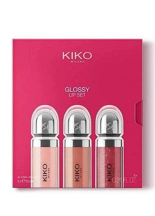 Подарочный набор блесков kiko milano glossy lip set 03