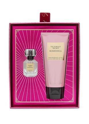 Подарунковий набір для жінок victoria's secret bombshell лосьйон 100 мл + парфумована вода 7.5 мл