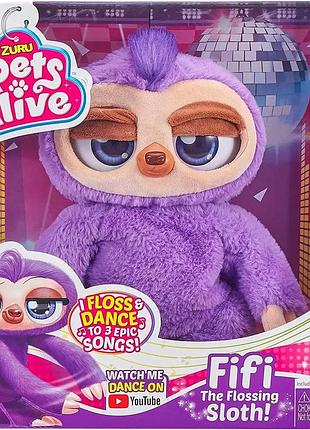 Інтерактивна іграшка zuru pets alive fifi the flossing sloth лінивець-танцівник