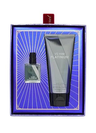 Мужской подарочный наборvictoria’s secret him platinum лосьон и парфюм.