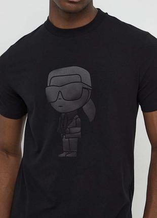 Чоловіча футболка karl lagerfeld чорна карл лагерфельд