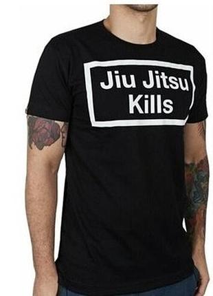 Чоловіча футболка manto jiu jitsu kills logo чорна манто mма ufc bjj boxing