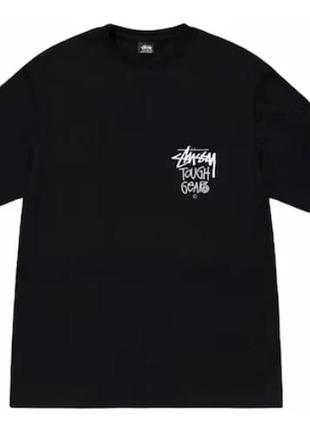 Мужская футболка stussy tough gear черная стусси тишка