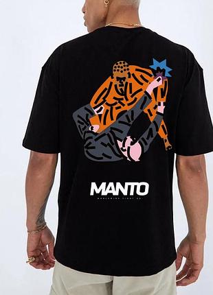 Мужская футболка manto worldwide черная унисекс манто boxing ufc mmа bjj