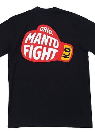Мужская футболка manto fight k.o черная унисекс манто boxing ufc mma wrestling