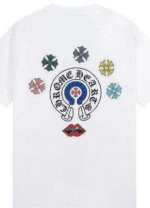 Футболка chrome hearts logo унісекс хром хартс з хрестами новинка біла