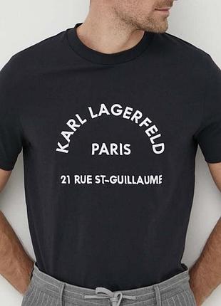 Чоловіча футболка karl lagerfeld paris чорна карл лагерфельд