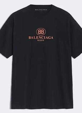 Мужская футболка balenciaga черная bb баленсиага