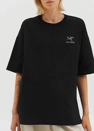 Футболка arcteryx logo унисекс черная arc'teryx артерикс
