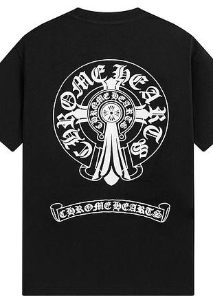 Футболка chrome hearts logo черная унисекс хром хартс