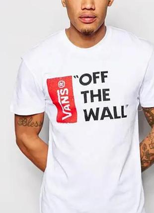 Мужская футболка vans off the wall белая унисекс венс тишка