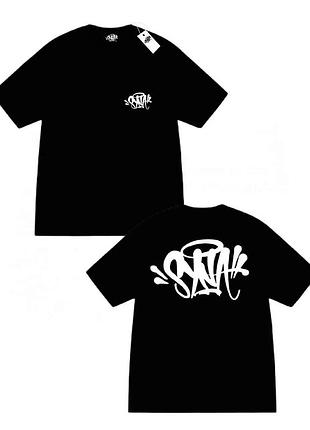 Мужские футболки syna world two sides logo унисекс черные белые sk8