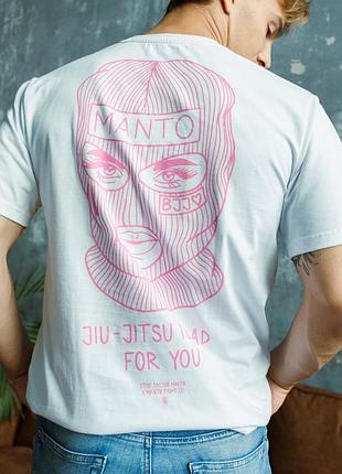 Мужская футболка manto jiu-jitsu bad for you pink logo унисекс манто boxing ufc mma