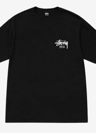 Мужская футболка stussy paris черная унисекс стусси париж