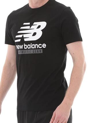Мужская футболка new balance черная нью беленс nb