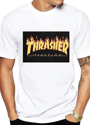 Чоловіча футболка thrasher magazine біла унісекс-трешер