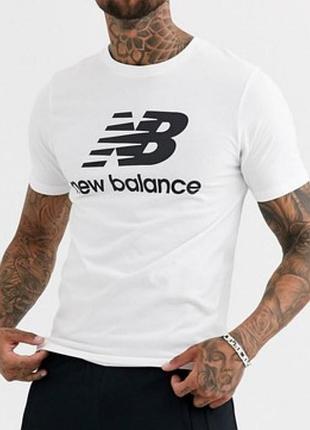 Мужская футболка new balance белая nb нью беленс