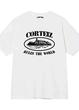Мужская футболка corteiz logo унисекс кортеиз кортез белая