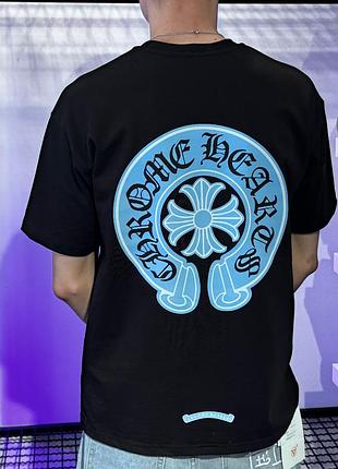 Чоловіча футболка chrome hearts logo чорна унісекс хром хартс