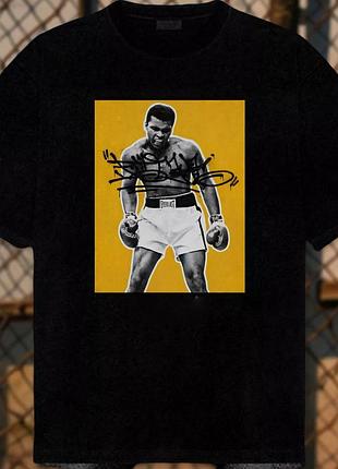 Мужская футболка muhammad ali унисекс манто manto fight boxing ufc mma wrestling muay thai али черная