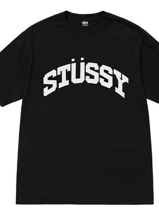 Мужская футболка stussy черная стусси унисекс