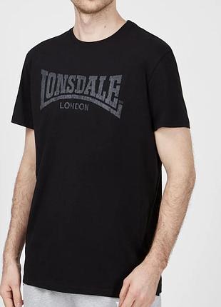 Чоловіча футболка lonsdale london чорна унісекс-кондейл