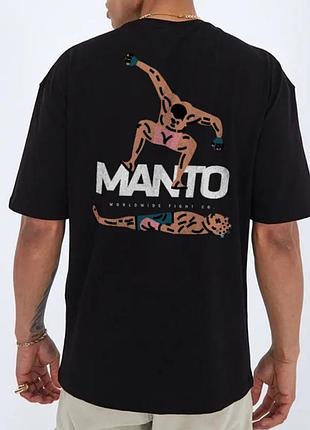 Мужская футболка manto worldwide fight co черная унисекс манто boxing ufc mmа