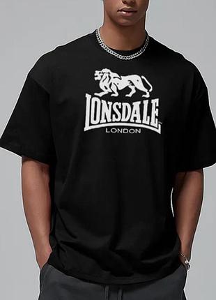 Чоловіча футболка lonsdale london чорна унісекс-кондейл лондон