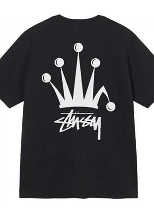 Чоловіча футболка stussy logo унісекс чорна стуссі