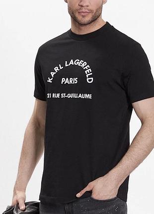 Мужская футболка karl lagerfeld paris черная унисекс карл лагерфельд