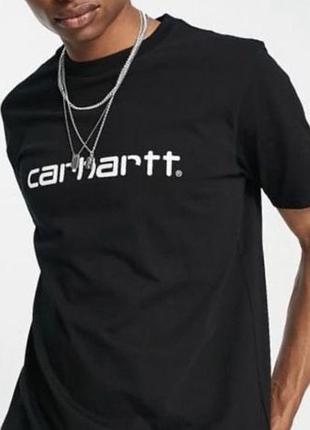 Мужская футболка carhartt logo черная унисекс кархарт